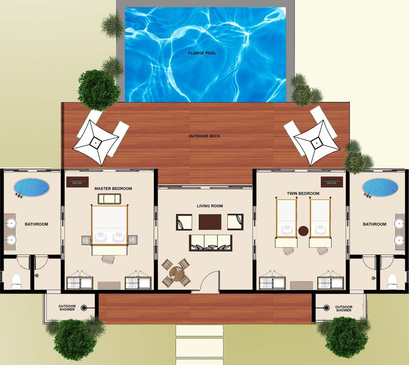 Two-Bedroom Beach Pool Villa