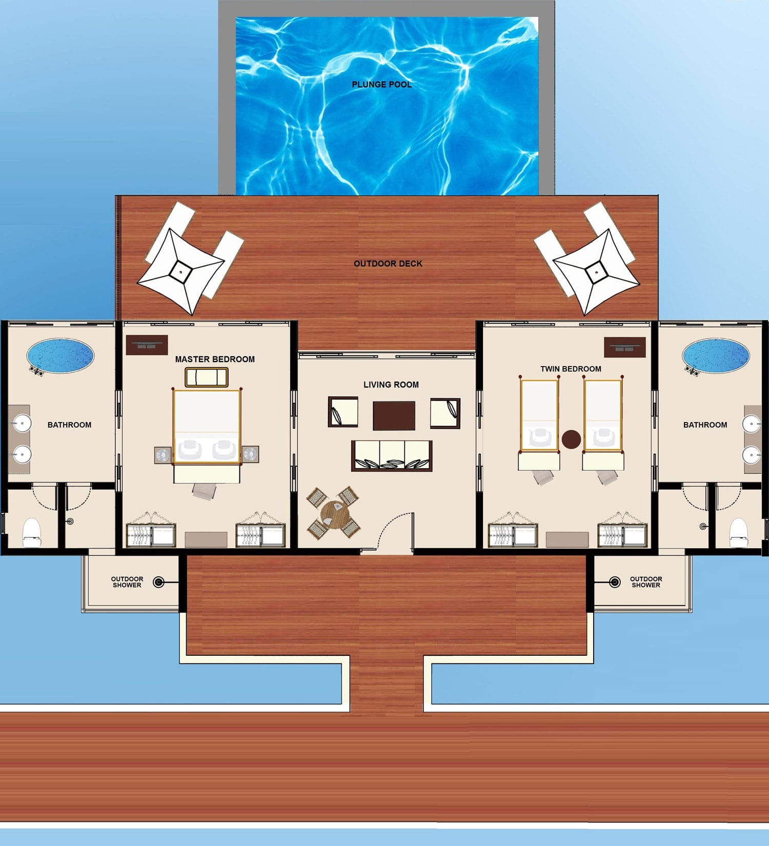 Two-Bedroom Water Pool Villa